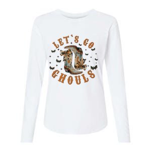 Lets Go Ghouls Halloween Cowgirl Womens Cotton Relaxed Long Sleeve T-Shirt