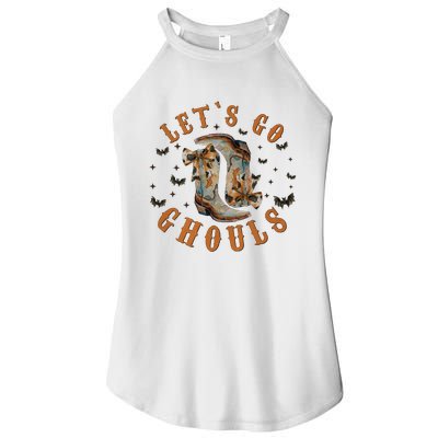 Lets Go Ghouls Halloween Cowgirl Women’s Perfect Tri Rocker Tank