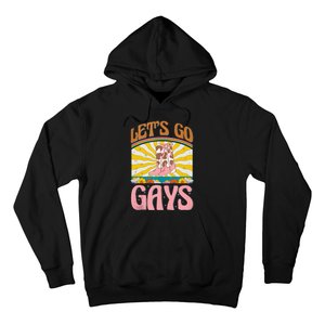 LetS Go Gays Rights Cowboy Boot Groovy Retro Lgbtq Hoodie