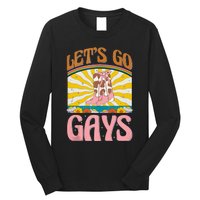 LetS Go Gays Rights Cowboy Boot Groovy Retro Lgbtq Long Sleeve Shirt