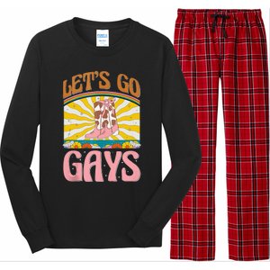 LetS Go Gays Rights Cowboy Boot Groovy Retro Lgbtq Long Sleeve Pajama Set