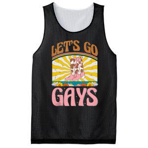 LetS Go Gays Rights Cowboy Boot Groovy Retro Lgbtq Mesh Reversible Basketball Jersey Tank