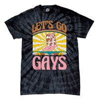 LetS Go Gays Rights Cowboy Boot Groovy Retro Lgbtq Tie-Dye T-Shirt