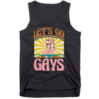 LetS Go Gays Rights Cowboy Boot Groovy Retro Lgbtq Tank Top