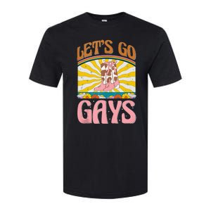 LetS Go Gays Rights Cowboy Boot Groovy Retro Lgbtq Softstyle CVC T-Shirt