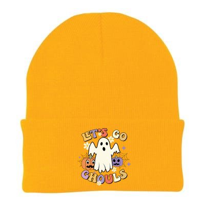 Lets Go Ghouls Halloween Groovy Style Ghost Pumpkin Gift Knit Cap Winter Beanie