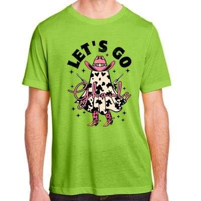 Lets Go Ghouls Halloween Spooky Cow Retro Ghost Gift Adult ChromaSoft Performance T-Shirt