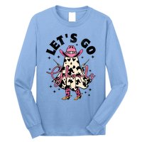 Lets Go Ghouls Halloween Spooky Cow Retro Ghost Gift Long Sleeve Shirt