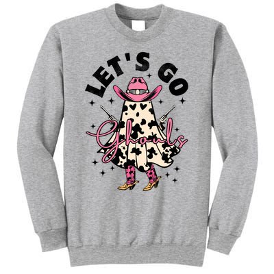 Lets Go Ghouls Halloween Spooky Cow Retro Ghost Gift Sweatshirt