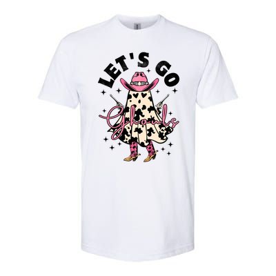 Lets Go Ghouls Halloween Spooky Cow Retro Ghost Gift Softstyle CVC T-Shirt