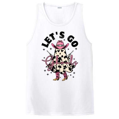 Lets Go Ghouls Halloween Spooky Cow Retro Ghost Gift PosiCharge Competitor Tank