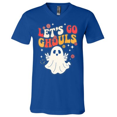 Lets Go Ghouls Ghost Halloween Spooky Costume Family Gift V-Neck T-Shirt