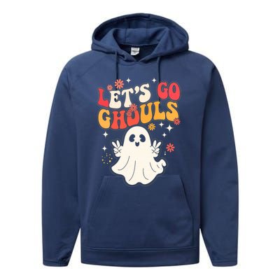 Lets Go Ghouls Ghost Halloween Spooky Costume Family Gift Performance Fleece Hoodie