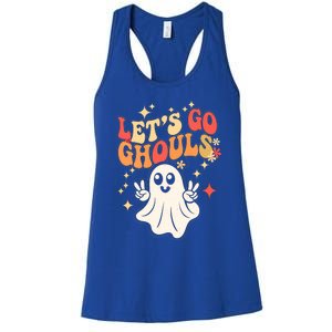 Lets Go Ghouls Ghost Halloween Spooky Retro Costume Cool Gift Women's Racerback Tank