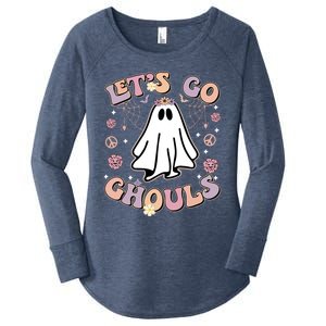 Let’S Go Ghouls Funny Ghost Cute Graphic Halloween Gift Women's Perfect Tri Tunic Long Sleeve Shirt