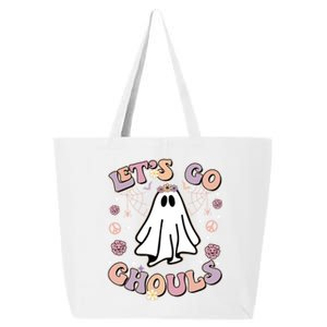 Let’S Go Ghouls Funny Ghost Cute Graphic Halloween Gift 25L Jumbo Tote