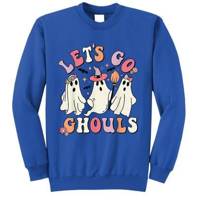 Lets Go Ghouls Halloween Ghost Outfit Costume Retro Groovy Sweatshirt