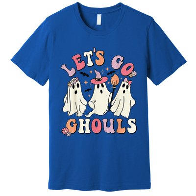 Lets Go Ghouls Halloween Ghost Outfit Costume Retro Groovy Premium T-Shirt