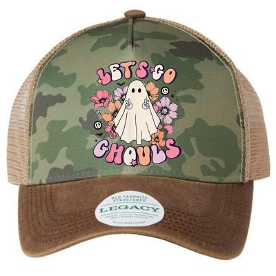 Lets Go Ghouls Retro Halloween Bachelorette Bridal Party Legacy Tie Dye Trucker Hat