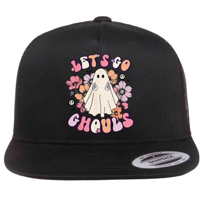 Lets Go Ghouls Retro Halloween Bachelorette Bridal Party Flatbill Hat