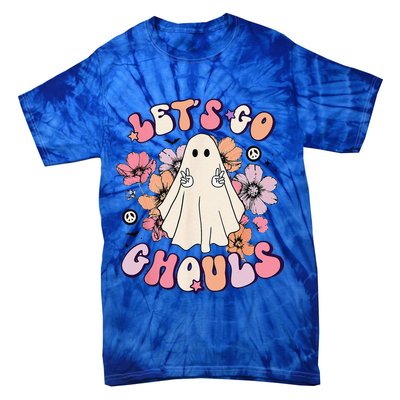 Lets Go Ghouls Retro Halloween Bachelorette Bridal Party Tie-Dye T-Shirt