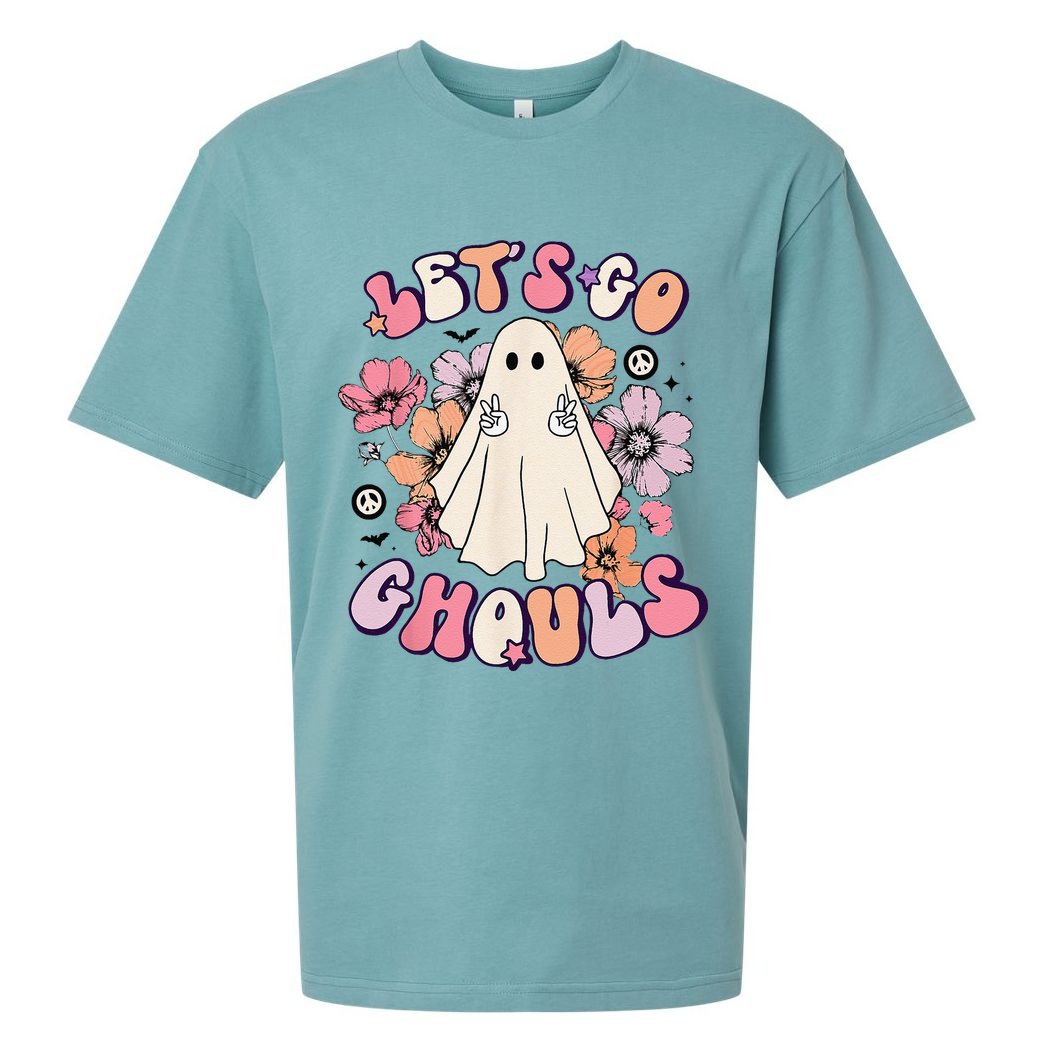 Lets Go Ghouls Retro Halloween Bachelorette Bridal Party Sueded Cloud Jersey T-Shirt