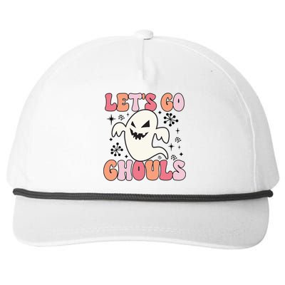 Lets Go Ghouls Retro Halloween Ghost Gift Snapback Five-Panel Rope Hat