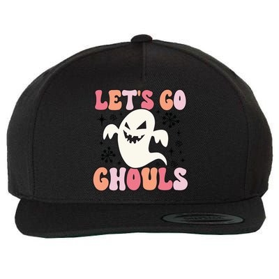 Lets Go Ghouls Retro Halloween Ghost Gift Wool Snapback Cap