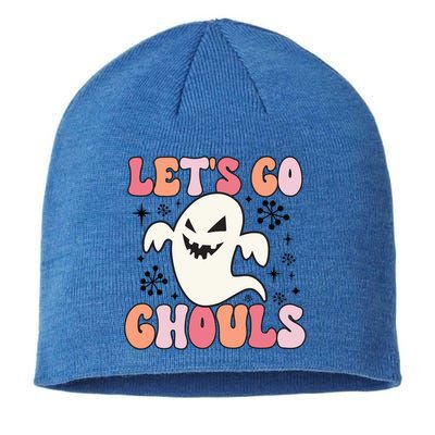 Lets Go Ghouls Retro Halloween Ghost Gift Sustainable Beanie