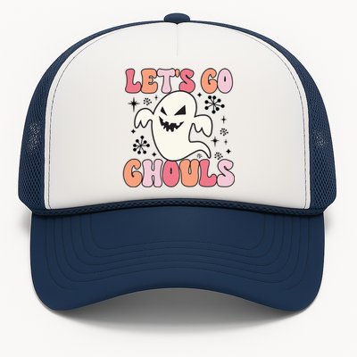 Lets Go Ghouls Retro Halloween Ghost Gift Trucker Hat