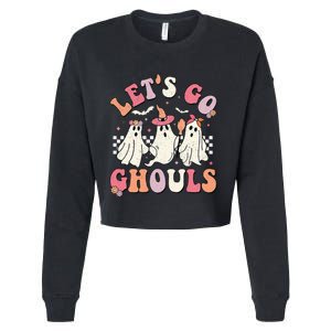 LetS Go Ghouls Halloween Ghost Outfit Costume Cropped Pullover Crew