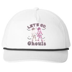 Lets Go Ghouls Witch Ghost Halloween Spooky Season Cow Gift Snapback Five-Panel Rope Hat