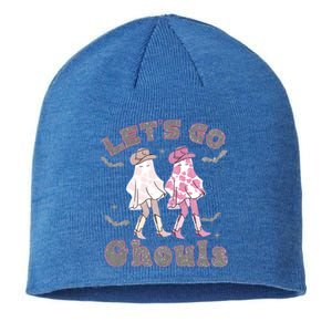 Lets Go Ghouls Witch Ghost Halloween Spooky Season Cow Gift Sustainable Beanie