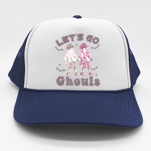 Lets Go Ghouls Witch Ghost Halloween Spooky Season Cow Gift Trucker Hat