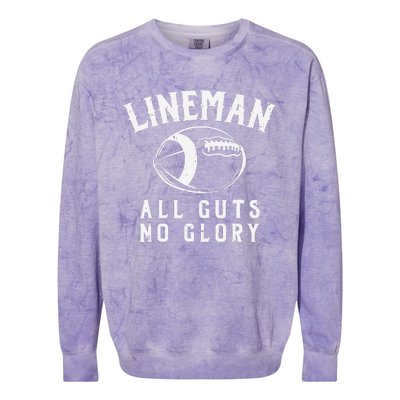 Lineman Guts Glory Funny American Football Gridiron Gift Colorblast Crewneck Sweatshirt