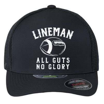 Lineman Guts Glory Funny American Football Gridiron Gift Flexfit Unipanel Trucker Cap