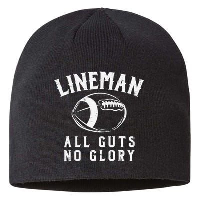 Lineman Guts Glory Funny American Football Gridiron Gift Sustainable Beanie