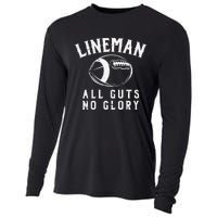 Lineman Guts Glory Funny American Football Gridiron Gift Cooling Performance Long Sleeve Crew