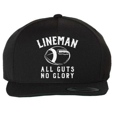 Lineman Guts Glory Funny American Football Gridiron Gift Wool Snapback Cap