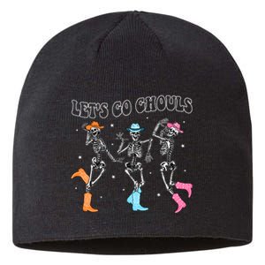 LetS Go Ghouls Dancing Skeleton Cowboy Western Halloween Sustainable Beanie