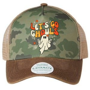 Lets Go Ghouls Ghost Retro Halloween Costume Legacy Tie Dye Trucker Hat