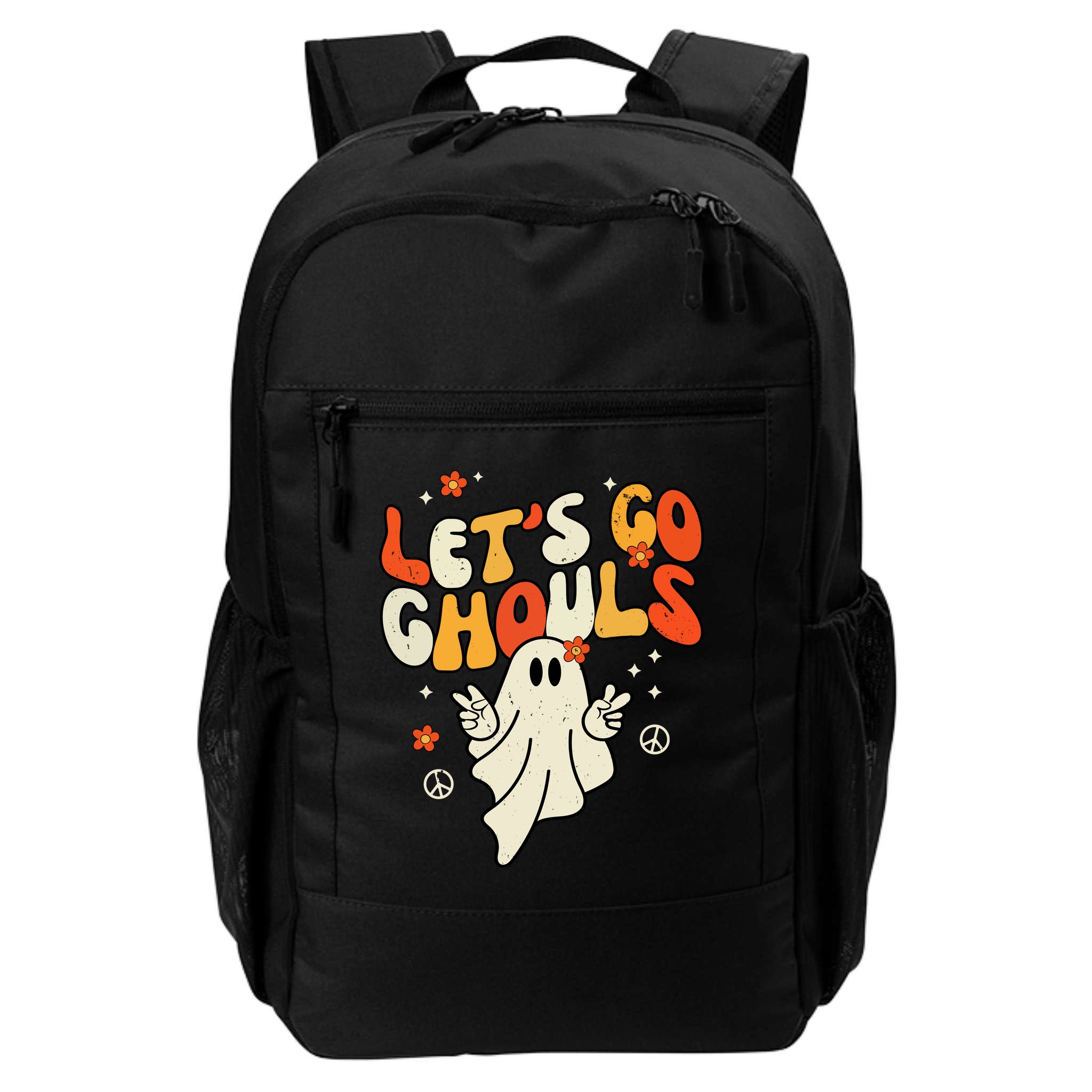 Lets Go Ghouls Ghost Retro Halloween Costume Backpack
