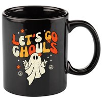 Lets Go Ghouls Ghost Retro Halloween Costume 11oz C Handle Ceramic Mug