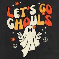Lets Go Ghouls Ghost Retro Halloween Costume Beanie