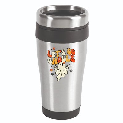 Lets Go Ghouls Ghost Retro Halloween Costume 16oz Travel Tumbler