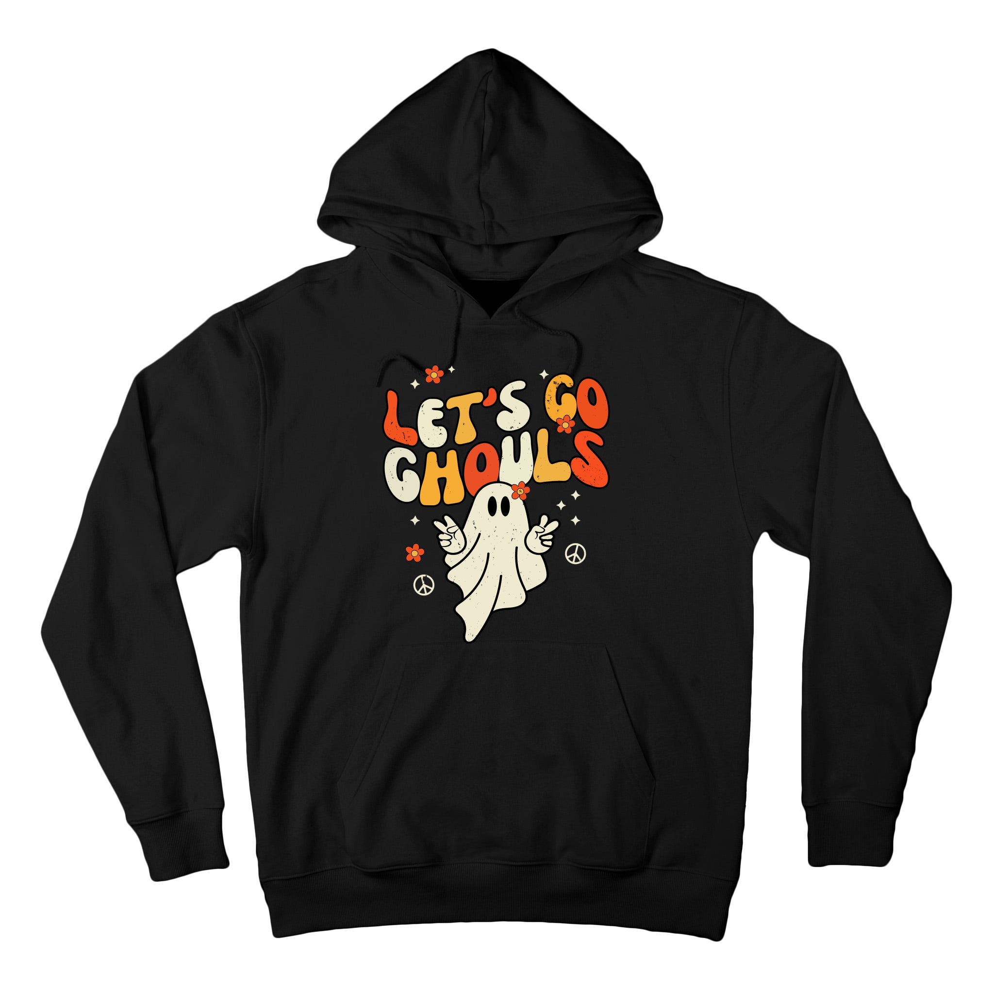 Lets Go Ghouls Ghost Retro Halloween Costume Tall Hoodie