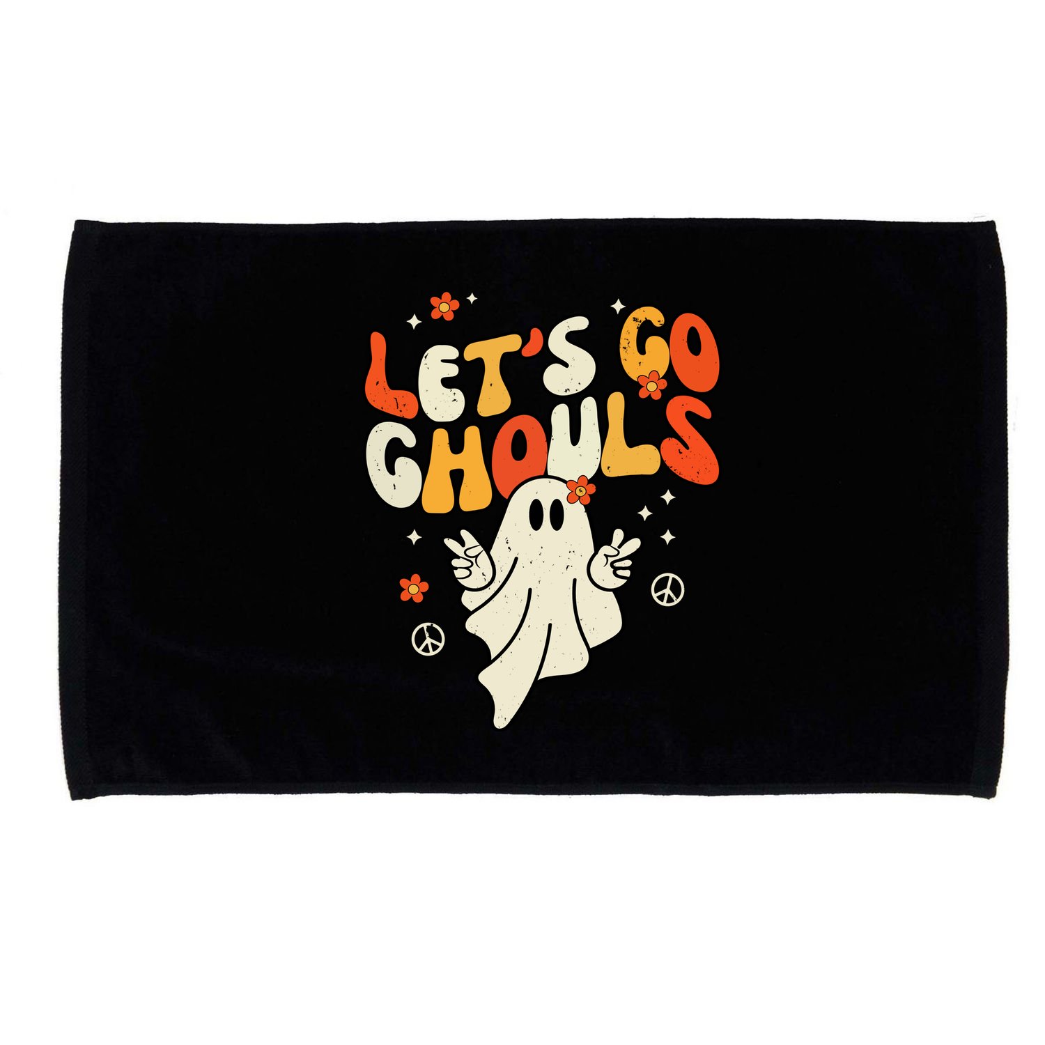 Lets Go Ghouls Ghost Retro Halloween Costume Microfiber Hand Towel