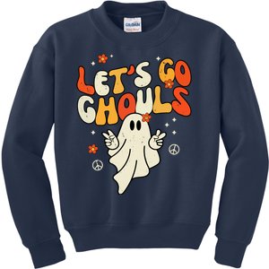 Lets Go Ghouls Ghost Retro Halloween Costume Kids Sweatshirt