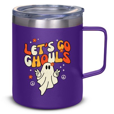 Lets Go Ghouls Ghost Retro Halloween Costume 12oz Stainless Steel Coffee Mug