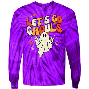 Lets Go Ghouls Ghost Retro Halloween Costume Tie-Dye Long Sleeve Shirt